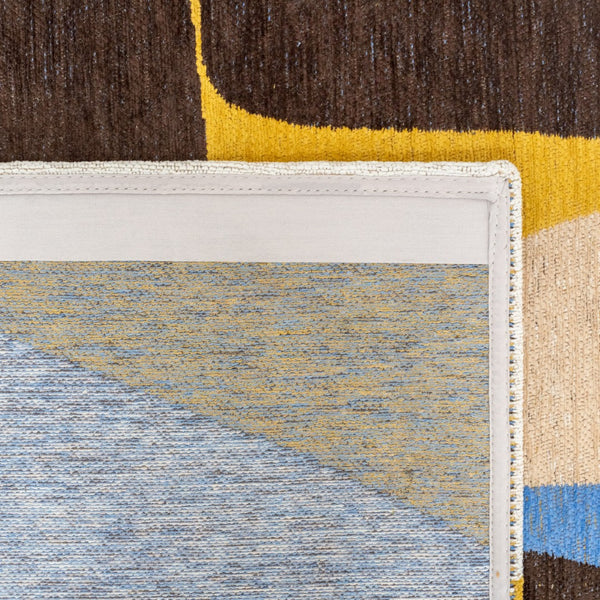 Louis de Poortere Gallery Collection Stones Low Pile Area Rug with Organic Pebble Pattern for Modern Interiors Sunny Blue 5'7 x 7'10 120251