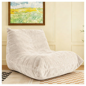 English Elm Ftmmc-lanse Chenille Bean Bag Chair Full Body Support for Reading and Media Rooms White W3737P458670