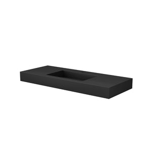 English Elm Stone Resin Seamless Basin Sink for Spa and Contemporary Bathroom Vanity Decor Matte Black T3785P355774