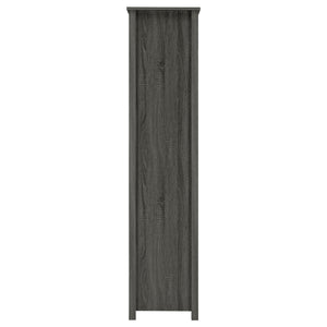 English Elm Dylan Weathered Grey 4-Shelf Bookshelf with Curved Glass Top, Bottom Drawer Storage, Modern 68" Tall B062P344934