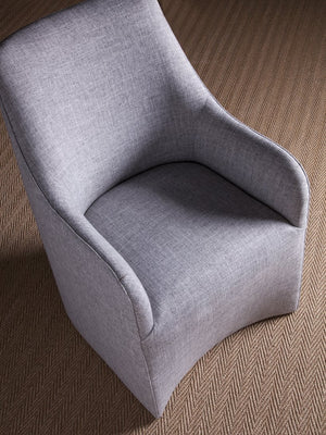 Lexington Artistica Home Riley Arm Chair - Elegant Solid Mahogany Frame With Upholstered Linen Weave And Easy-moving Casters No Finish Wood 2086-881-01