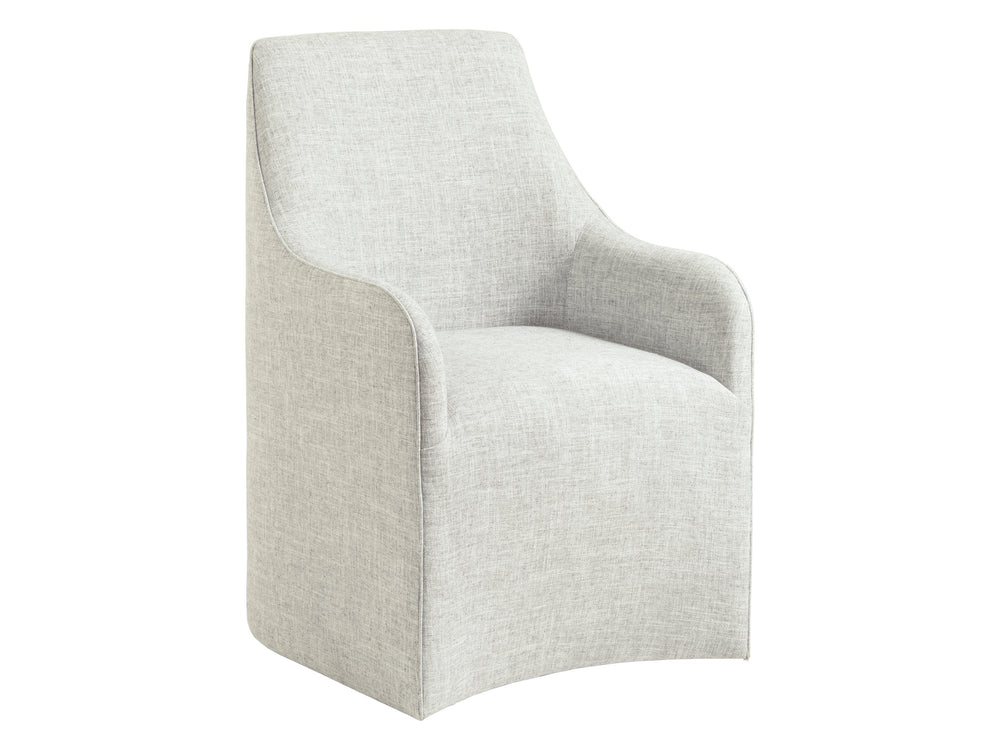 Lexington Artistica Home Riley Arm Chair - Elegant Solid Mahogany Frame With Upholstered Linen Weave And Easy-moving Casters No Finish Wood 2086-881-01