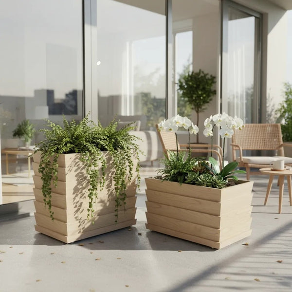 English Elm Rectanglar Aluminum Ridge Box Planter Ash Brown Powder Coat Patio Deck Herb Garden B2755P462210