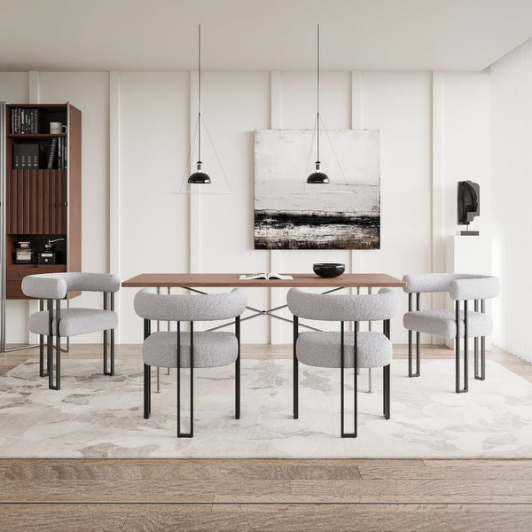 English Elm Counter Height Stools Set of 2 Mid-century Metal Legs Ergonomic Kitchen Island Seating Light Gray T3623P431988