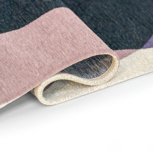 Louis de Poortere Gallery Collection Stones Low Pile Area Rug with Organic Pebble Pattern for Modern Interiors Eclipse 4'7 x 6'7 120256
