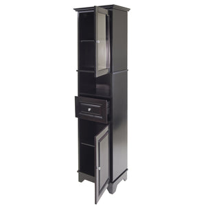 Winsome Wood Alps Versatile Tall Storage Cabinet In Black – Stylish Organization With Adjustable Shelves & Glass Doors Black Solid ,Composite Wood 20871-winsome-wood