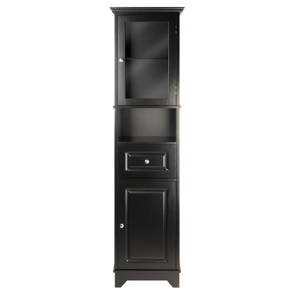 Winsome Wood Alps Versatile Tall Storage Cabinet In Black – Stylish Organization With Adjustable Shelves & Glass Doors Black Solid ,Composite Wood 20871-winsome-wood