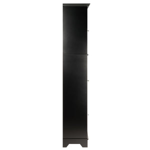 Winsome Wood Alps Versatile Tall Storage Cabinet In Black – Stylish Organization With Adjustable Shelves & Glass Doors Black Solid ,Composite Wood 20871-winsome-wood