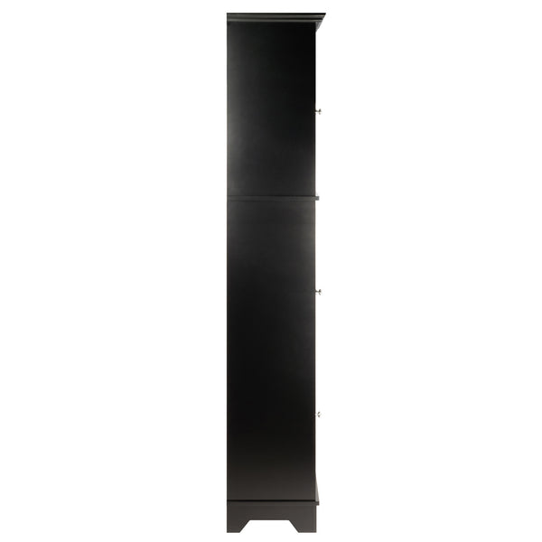 Winsome Wood Alps Versatile Tall Storage Cabinet In Black – Stylish Organization With Adjustable Shelves & Glass Doors Black Solid ,Composite Wood 20871-winsome-wood