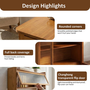 English Elm Multi Purpose Solid Bamboo Folding Desk Compact Writing Table for Home Office or Bedroom W2641P454912