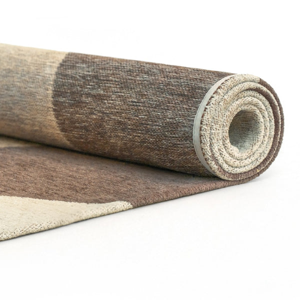Louis de Poortere Gallery Collection Stones Low Pile Area Rug with Organic Pebble Pattern for Modern Interiors Cookie 4'7 x 6'7 120262