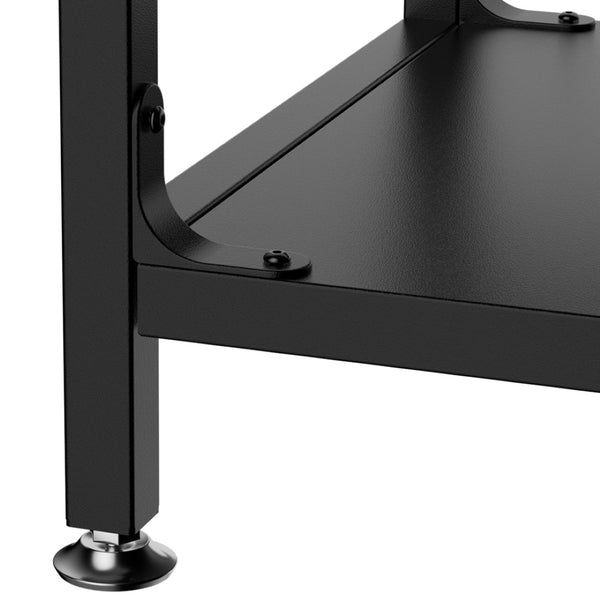 English Elm 4-tier Tempered Glass Steel Frame Display Shelf with Rgb Led Lighting for Collectibles W3190P371784