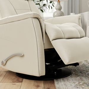 English Elm Global Home Swivel Glider Recliner - Faux Leather Comfort With Adjustable Headrest & Footrest B339P323110