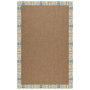 Capel Rugs Islamorada-diamond Canvas Rug - Relaxing Sisal Look, Pet-friendly, Perfect For Any Space! Inca Lime 100% Olefin Base W,Border 2088rs07090709219