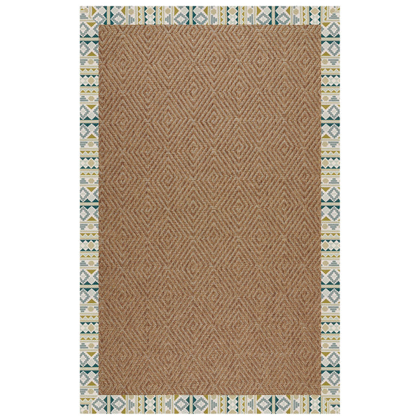 Capel Rugs Islamorada-diamond Canvas Rug - Relaxing Sisal Look, Pet-friendly, Perfect For Any Space! Inca Lime 100% Olefin Base W,Border 2088rs07090709219