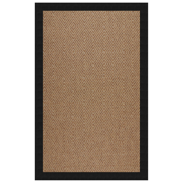 Capel Rugs Islamorada-diamond Canvas Rug - Relaxing Sisal Look, Pet-friendly, Perfect For Any Space! Classic Black 100% Olefin Base W,Border 2088rs07091000312