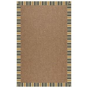 Capel Rugs Islamorada-diamond Canvas Rug - Relaxing Sisal Look, Pet-friendly, Perfect For Any Space! Long Hill Ebony 100% Olefin Base W,Border 2088rs07091000340