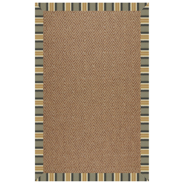 Capel Rugs Islamorada-diamond Canvas Rug - Relaxing Sisal Look, Pet-friendly, Perfect For Any Space! Long Hill Ebony 100% Olefin Base W,Border 2088rs07091000340