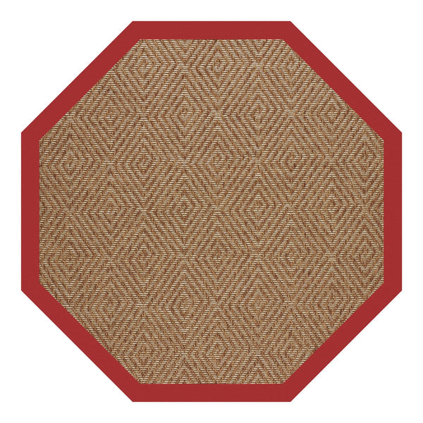 Capel Rugs Islamorada-diamond Canvas Rug - Relaxing Sisal Look, Pet-friendly, Perfect For Any Space! Canvas Jockey Red 100% Olefin Base W,Border 2088gs0709527