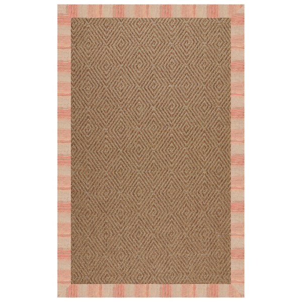 Capel Rugs Islamorada-diamond Canvas Rug - Relaxing Sisal Look, Pet-friendly, Perfect For Any Space! Sicily Vino 100% Olefin Base W,Border 2088rs07091000569