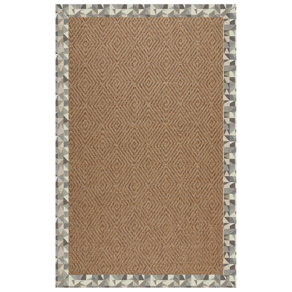 Capel Rugs Islamorada-diamond Canvas Rug - Relaxing Sisal Look, Pet-friendly, Perfect For Any Space! Geo Bronze 100% Olefin Base W,Border 2088rs07090709726