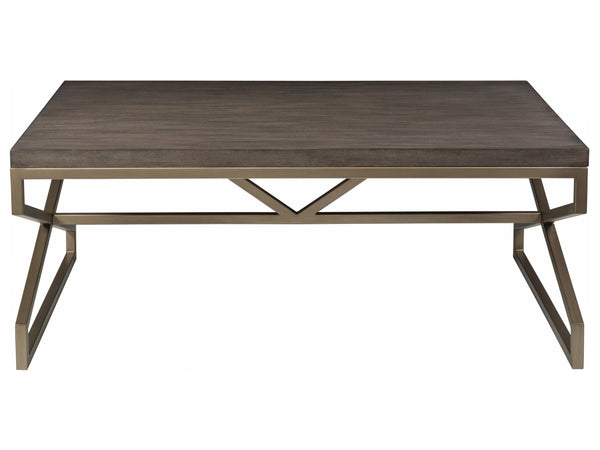 Lexington Artistica Home Edict Rectangular Cocktail Table - Elegant Mahogany Design With Modern Steel Base For Every Room Antico Wood 2088-945-39