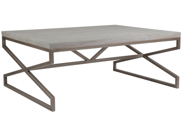 Lexington Artistica Home Edict Rectangular Cocktail Table - Elegant Mahogany Design With Modern Steel Base For Every Room Bianco Wood 2088-945-40
