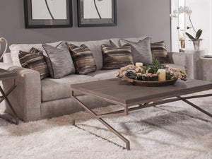 Lexington Artistica Home Edict Rectangular Cocktail Table - Elegant Mahogany Design With Modern Steel Base For Every Room Grigio Wood 2088-945-41