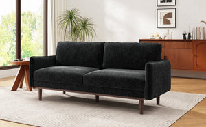 English Elm Modern Chenille Loveseat with Pocket Spring Cushions and Rubberwood Legs for Living Room N763P347228B