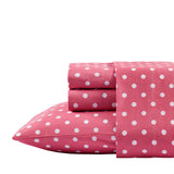 Mi Zone Polka Dot Casual Printed 100% Cotton Sheet Set MZ20-501 Dark Pink