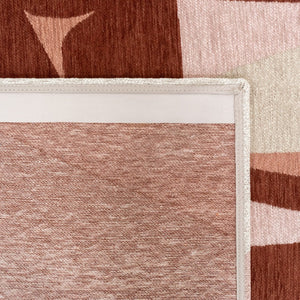 Louis de Poortere Gallery Collection Stones Low Pile Area Rug with Organic Pebble Pattern for Modern Interiors Cherry Mocha 4'7 x 6'7 120268
