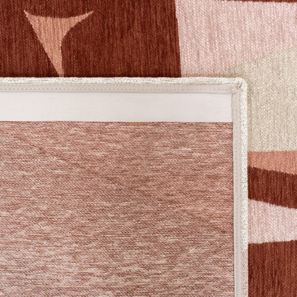 Louis de Poortere Gallery Collection Stones Low Pile Area Rug with Organic Pebble Pattern for Modern Interiors Cherry Mocha 4'7 x 6'7 120268