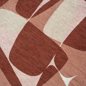 Louis de Poortere Gallery Collection Stones Low Pile Area Rug with Organic Pebble Pattern for Modern Interiors Cherry Mocha 4'7 x 6'7 120268