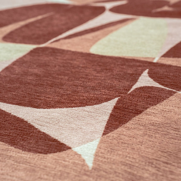 Louis de Poortere Gallery Collection Stones Low Pile Area Rug with Organic Pebble Pattern for Modern Interiors Cherry Mocha 4'7 x 6'7 120268