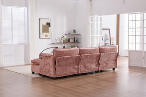 English Elm United Oversized 112" Modular Sectional Sofa Cloud Couch With Storage Ottoman, Usb Ports & Comfort Design W1568S00185-GIGA