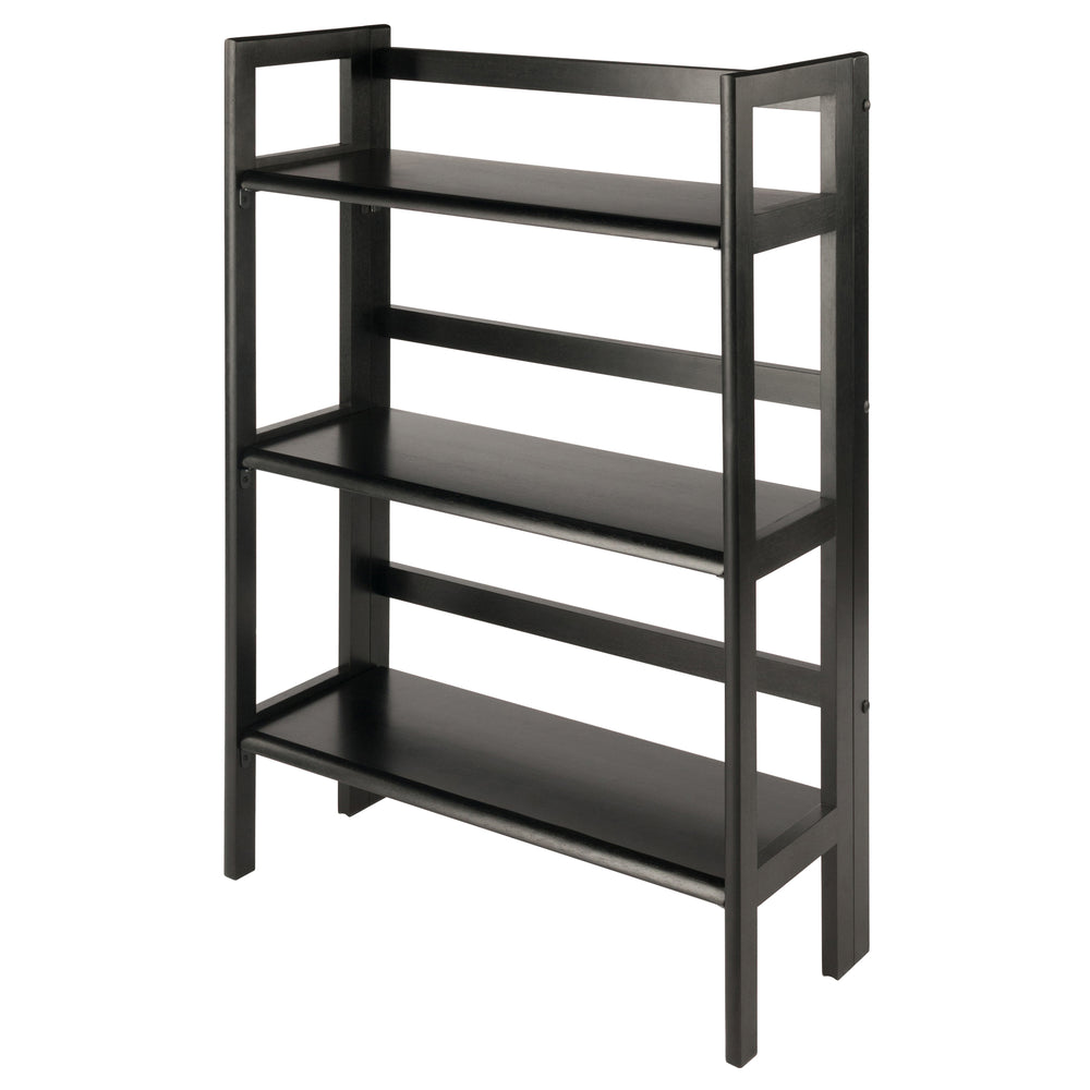 Winsome Wood Terry 3-tier Foldable Shelf - Versatile Storage Solution In Black For Home Office & Laundry Room Black Solid Wood 20896-winsome-wood