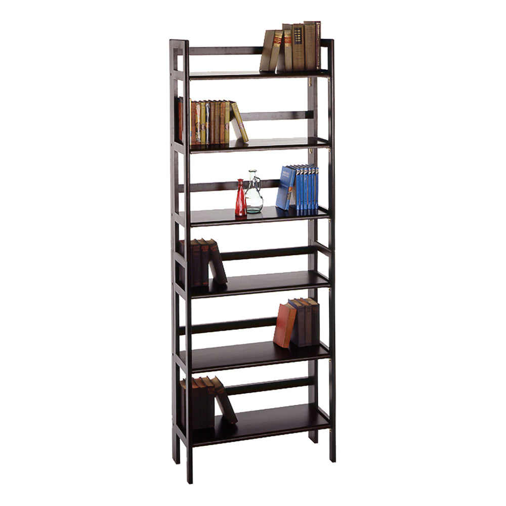 Winsome Wood Terry 3-tier Foldable Shelf - Versatile Storage Solution In Black For Home Office & Laundry Room Black Solid Wood 20896-winsome-wood