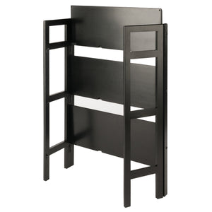Winsome Wood Terry 3-tier Foldable Shelf - Versatile Storage Solution In Black For Home Office & Laundry Room Black Solid Wood 20896-winsome-wood