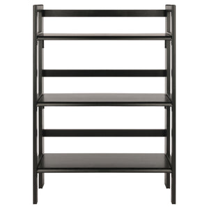 Winsome Wood Terry 3-tier Foldable Shelf - Versatile Storage Solution In Black For Home Office & Laundry Room Black Solid Wood 20896-winsome-wood