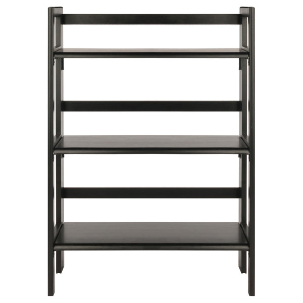 Winsome Wood Terry 3-tier Foldable Shelf - Versatile Storage Solution In Black For Home Office & Laundry Room Black Solid Wood 20896-winsome-wood