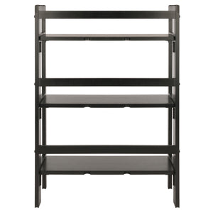 Winsome Wood Terry 3-tier Foldable Shelf - Versatile Storage Solution In Black For Home Office & Laundry Room Black Solid Wood 20896-winsome-wood