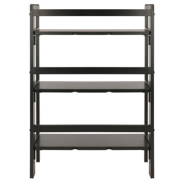 Winsome Wood Terry 3-tier Foldable Shelf - Versatile Storage Solution In Black For Home Office & Laundry Room Black Solid Wood 20896-winsome-wood
