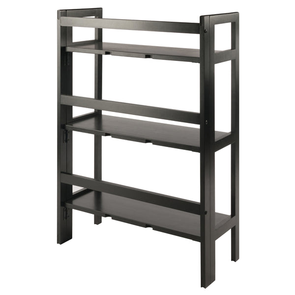Winsome Wood Terry 3-tier Foldable Shelf - Versatile Storage Solution In Black For Home Office & Laundry Room Black Solid Wood 20896-winsome-wood