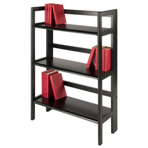 Winsome Wood Terry 3-tier Foldable Shelf - Versatile Storage Solution In Black For Home Office & Laundry Room Black Solid Wood 20896-winsome-wood