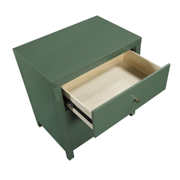 English Elm Nevarre 3-Drawer Nightstand with Brushed Gold Knobs, Solid Dovetail Drawers, No Assembly Needed Antique Green B050P376960