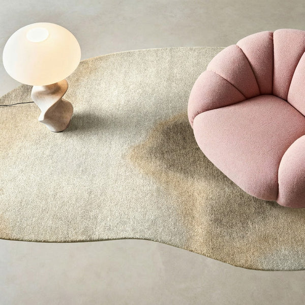 Louis de Poortere Meditation Collection Aquarelle Watercolor Area Rug Artful Organic Accent for Living Rooms Nature 5'7 x 7'9 120022