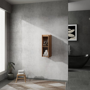 English Elm 12" Wall-Mounted Bathroom Side Cabinet with Soft-Close Hinges, Hidden Handle, Water-Resistant Finish W999P196498