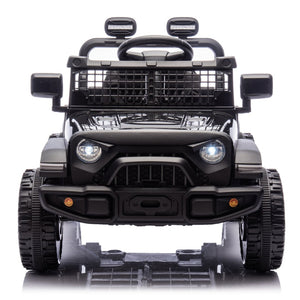 English Elm 24v Kids Ride on Car with Parental Remote Four Wheel Suspension Led Lights Bluetooth Black W1578P235080