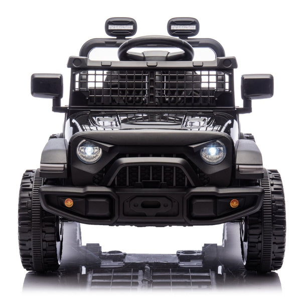 English Elm 24v Kids Ride on Car with Parental Remote Four Wheel Suspension Led Lights Bluetooth Black W1578P235080