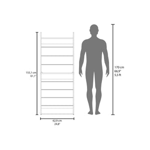 English Elm Wengue Tall Open Shoe Rack with 9 Spacious Shelves, Metal Rails, Sturdy Wood Frame, Modern Appeal B062P323162